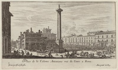Place de la Colonne Antoniane rue du Cours Rómában alkotó: Israël Silvestre