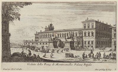Kilátás a Piazza di Montecavallo-ra alkotó: Israël Silvestre