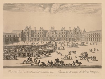 Kilátás a Cour du Cheval-Blancra Fontainebleau-ban, 1667. alkotó: Israël Silvestre