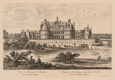Kilátás a Château de Chambordra, a bejárat felől, 1678. alkotó: Israël Silvestre