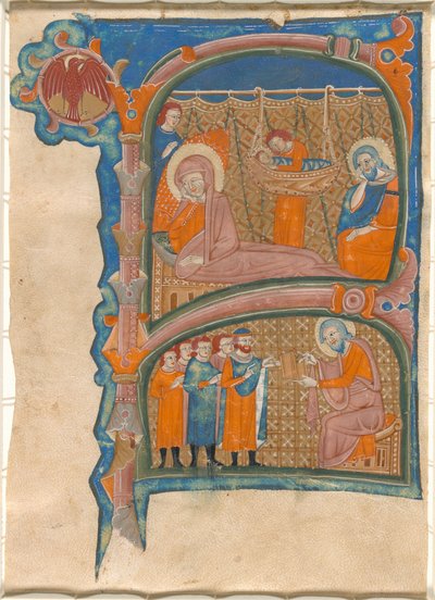 Keresztelő János születése és névadása alkotó: Italian 13th Century