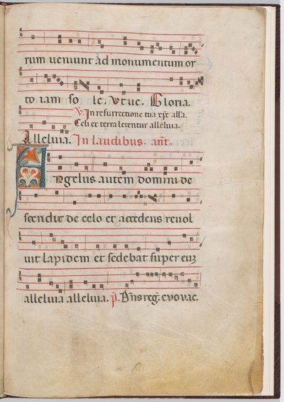 3. levél antifonális töredékből alkotó: Italian 13th Century