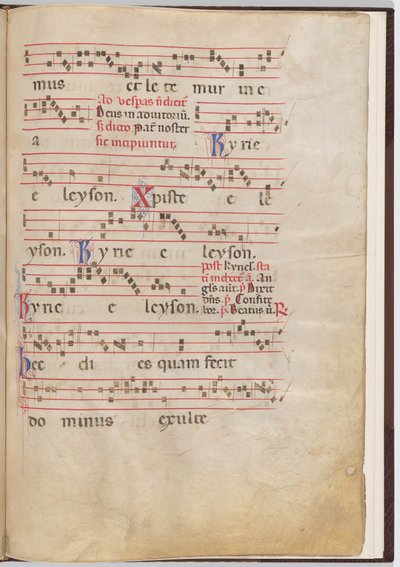 5. levél antifonális töredékből alkotó: Italian 13th Century