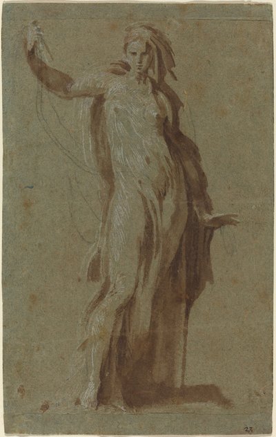 Álló nő kezében egy tekercset alkotó: Italian 16th Century