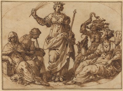 Az erények győzedelmeskednek a bűnök felett alkotó: Italian 16th Century