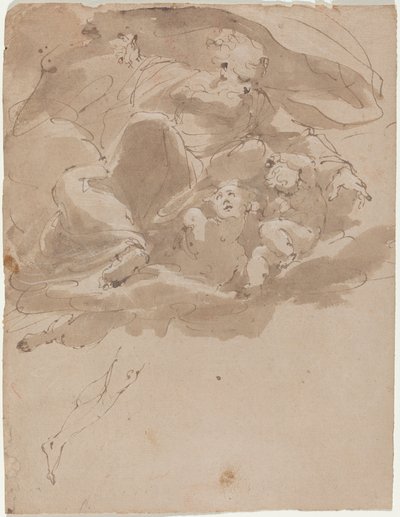 Isten az Atya angyalokkal alkotó: Italian 17th Century
