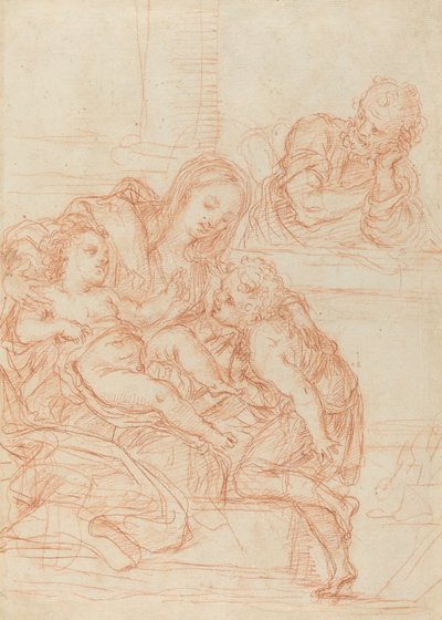 Madonna és gyermeke Szent Jánossal és Józseffel [recto] alkotó: Italian 17th Century