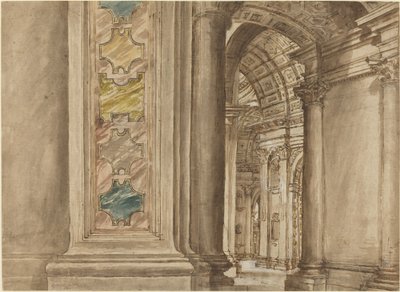 A Szent Péter-templom belseje, Róma alkotó: Italian 17th Century