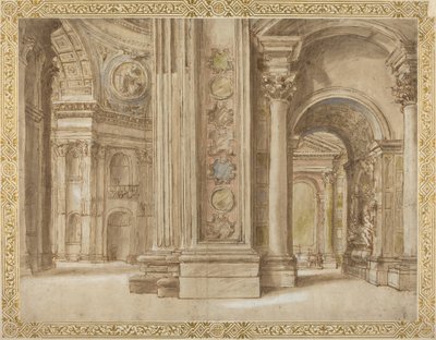 A Szent Péter-templom belseje, Róma alkotó: Italian 17th Century