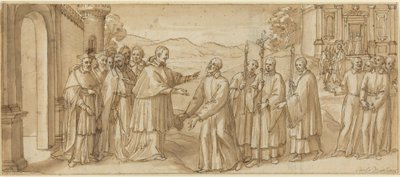 San Carlo Borromeo és San Filippo Neri találkozója alkotó: Italian 17th Century