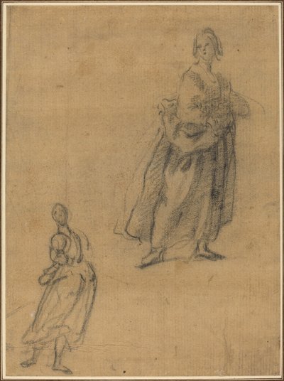 Két tanulmány egy álló nőről alkotó: Italian 17th Century