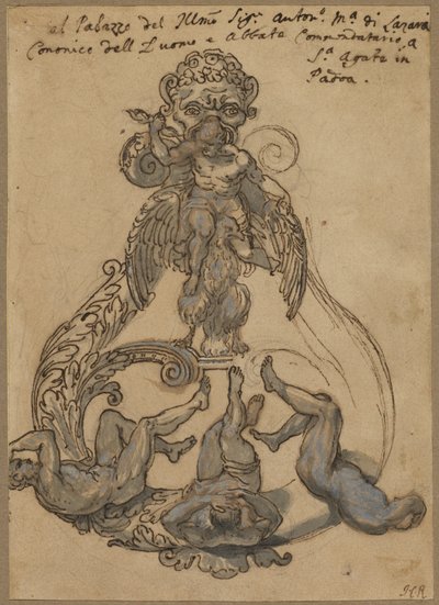 Ajtókopogtató Zeus Vanguishing Giants-szel alkotó: Italian 17th Century or Italian 18th Century