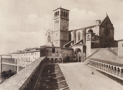 Assisi: S Francesco-bazilika (f/w fotó) alkotó: Italian Photographer