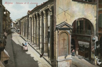 San Lorenzo oszlopai, Milánó (színes fotó) alkotó: Italian Photographer