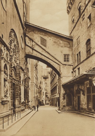 Firenze / Firenze: S Michele templom, alsó rész nyugati oldalról, Arnolfo di Cambio és Taddeo Gaddi (f/w fotó) alkotó: Italian Photographer