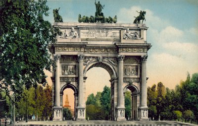 Milánó / Milan: Arco della Pace (színes fénykép) alkotó: Italian Photographer