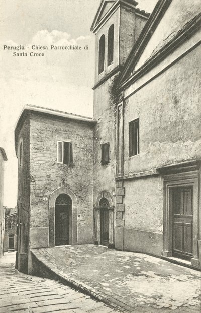 Perugia: Santa Croce plébániatemplom (fekete-fehér fotó) alkotó: Italian Photographer