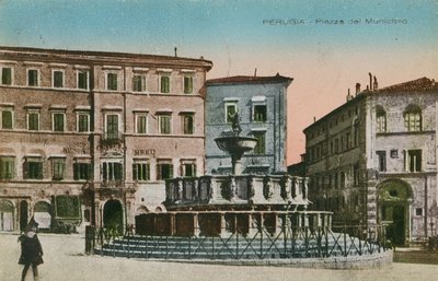 Perugia, Városháza tér, 1910 alkotó: Italian Photographer
