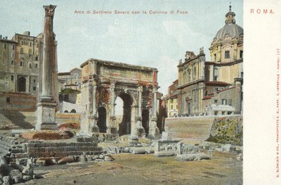 Róma, Olaszország, Septimius Severus boltíve, a Foca oszlopa alkotó: Italian Photographer