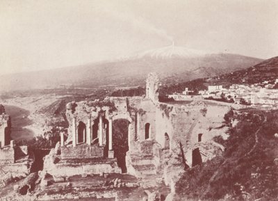 Szicília: Görög színház, Taormina (fekete-fehér fotó) alkotó: Italian Photographer