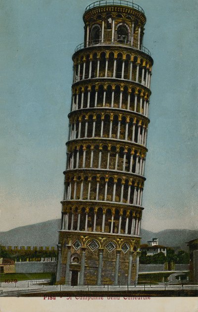 A pisai ferde torony. 1913-ban feladott képeslap. alkotó: Italian Photographer