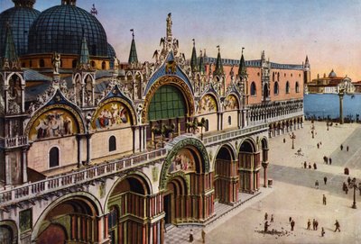 Venezia / Velence: A bazilika homlokzata a Torre dell