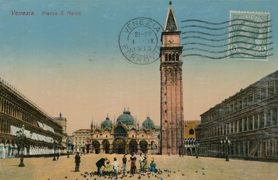 Velence - Szent Márk tér. 1913-ban feladott képeslap. alkotó: Italian Photographer