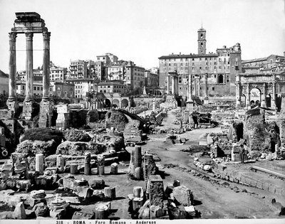 Kilátás a Forum Romanumra, 1890 körül alkotó: Italian Photographer