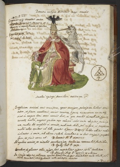 Adja hozzá az MS 17432-t „Joachim of Fiore próféciái és képei a tizenötödik pápáról...” (tinta és szín a papíron) alkotó: Italian School