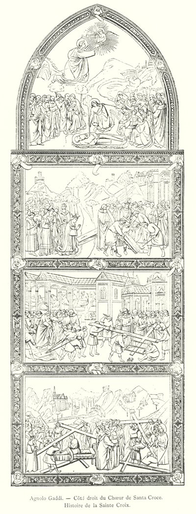 Agnolo Gaddi, A Santa Croce kórus jobb oldala, A Szent Kereszt története (metszet) alkotó: Italian School