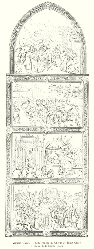 Agnolo Gaddi, a Santa Croce kórus bal oldala, A Szent Kereszt története (metszet) alkotó: Italian School