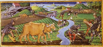 Mezőgazdaság a 15. század elején. Biblioteca Riccardiana, Firenze. alkotó: Italian School