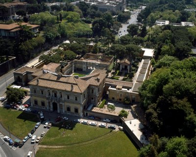 A Villa Giulia légi felvétele Rómában, Olaszországban alkotó: Italian School
