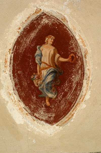 A bőség allegóriája, freskó, Ternengo Gromo palota (16. század), Piazzo középkori negyed, Biella, Piemont, Olaszország alkotó: Italian School
