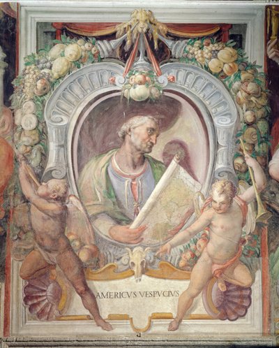 Amerigo Vespucci, a Sala del Mappamondóban alkotó: Italian School