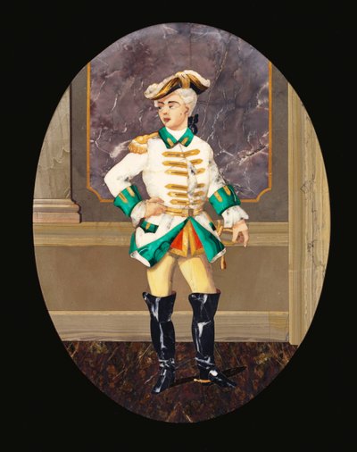 Olasz pietre dure tábla egy úriembert ábrázolva (pietre dure) alkotó: Italian School