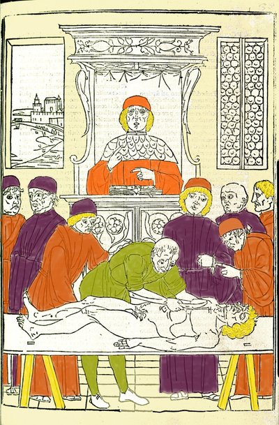 Anatómiai boncolás. Gerolamo Cardano (Cardano) (Cardanus Hieronymus), Firenzei, vésése az orvosi kezelésből alkotó: Italian School