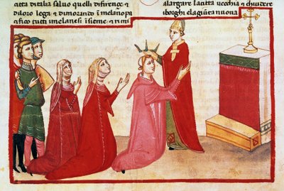 Milánó érseke megkoronázza VII. Henriket és feleségét alkotó: Italian School