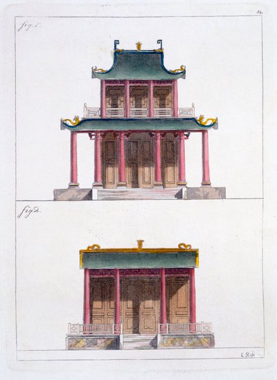 Ke Koo Fu boltíve Kantonban, elöl és oldalt, 1820-as és 30-as évek körül alkotó: Italian School