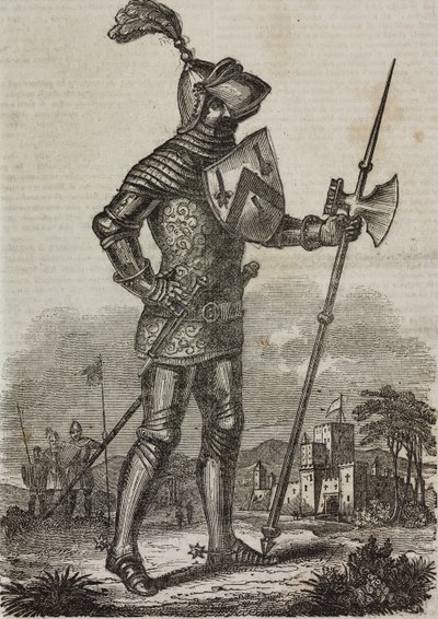 Páncél V. Henrik angol király korából, illusztráció a "Teatro Universale..."-ból alkotó: Italian School