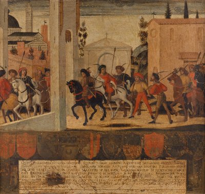 A nagykövetek küldöttségének megérkezése Sienába alkotó: Italian School