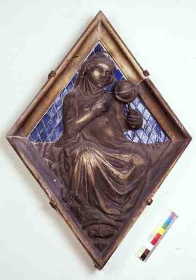 Csillagászat, dombormű a Campanile-ból (márvány és kerámia) alkotó: Italian School