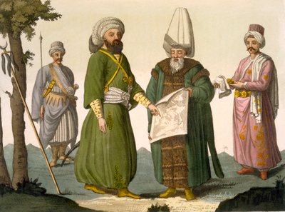 Bascia (katonai parancsnok) egy Bascia csataruhában, a Bascia és Page testőrsége, 18. tábla A Nemzetek története I. kötet III. részéből, metszett D.K. Bonatti (akvatinta) alkotó: Italian School