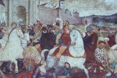 Csatajelenet a város falain kívül, 1460-as évek (freskó) alkotó: Italian School