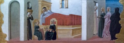 A Szűz születése Colonna Predella mestere által alkotó: Italian School