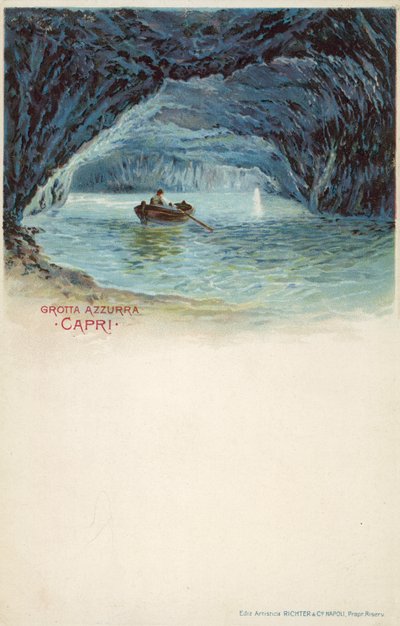 Kék barlang, Capri (színes litográfia) alkotó: Italian School