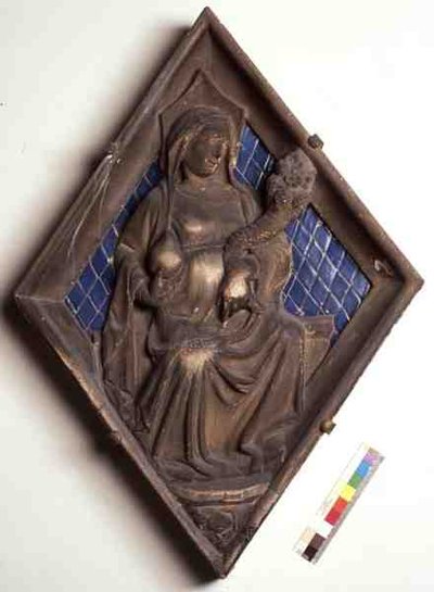 Jótékonyság, dombormű a Campanile-ból (márvány és kerámia) alkotó: Italian School