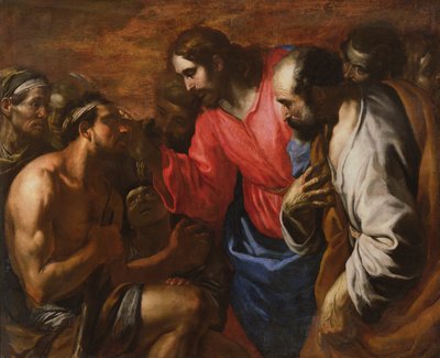 Krisztus meggyógyítja a jerikói vakot alkotó: Italian School
