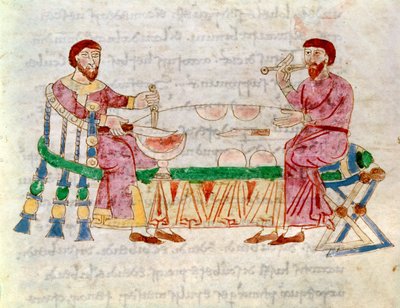 Codex 132 Livre 22 1. fejezet Az étkezés, Rabanus Maurus (780-856 körül) a De Universoból, 1023 alkotó: Italian School