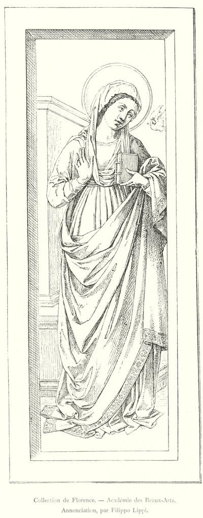 Firenzei gyűjtemény, Képzőművészeti Akadémia, Angyali üdvözlet, Filippo Lippi (metszet) alkotó: Italian School